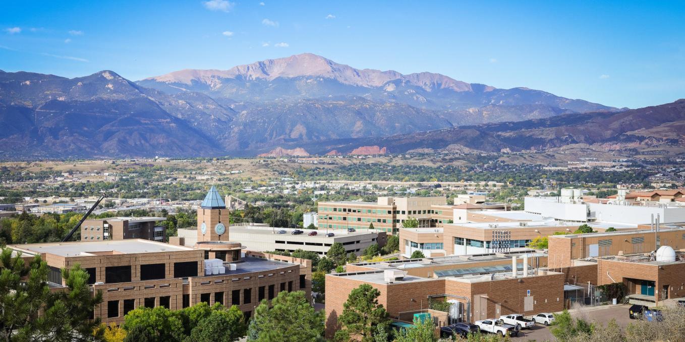 Campus View With Mountain in Background