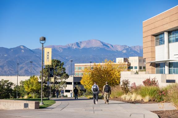 UCCS campus with mountains in background