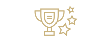Icon with trophy and stars.
