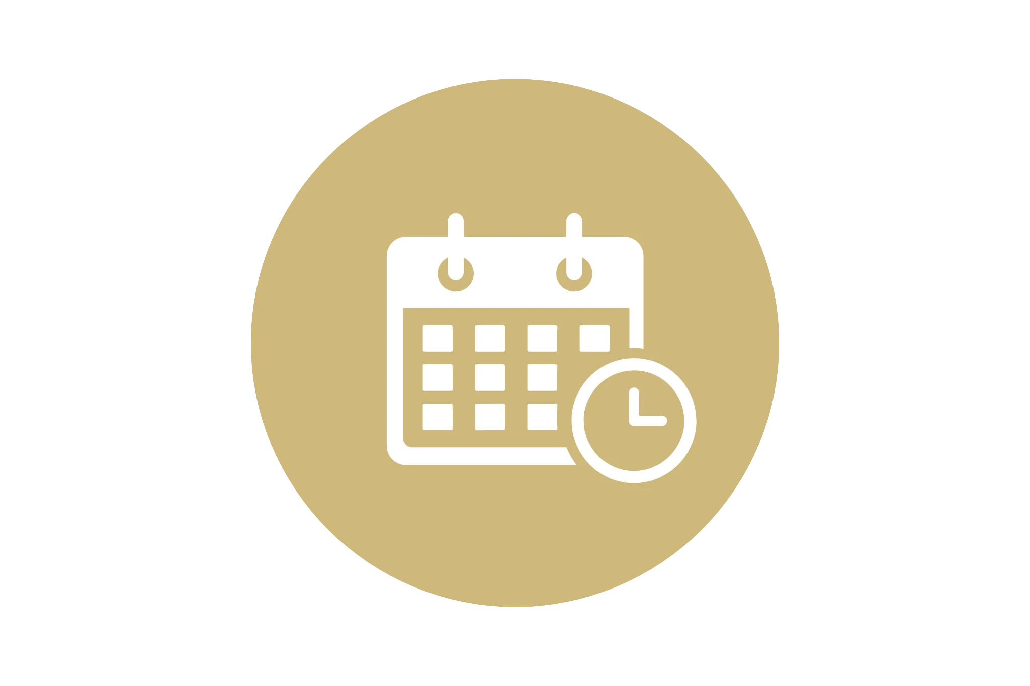 Calendar Icon with Gold Circle Outline