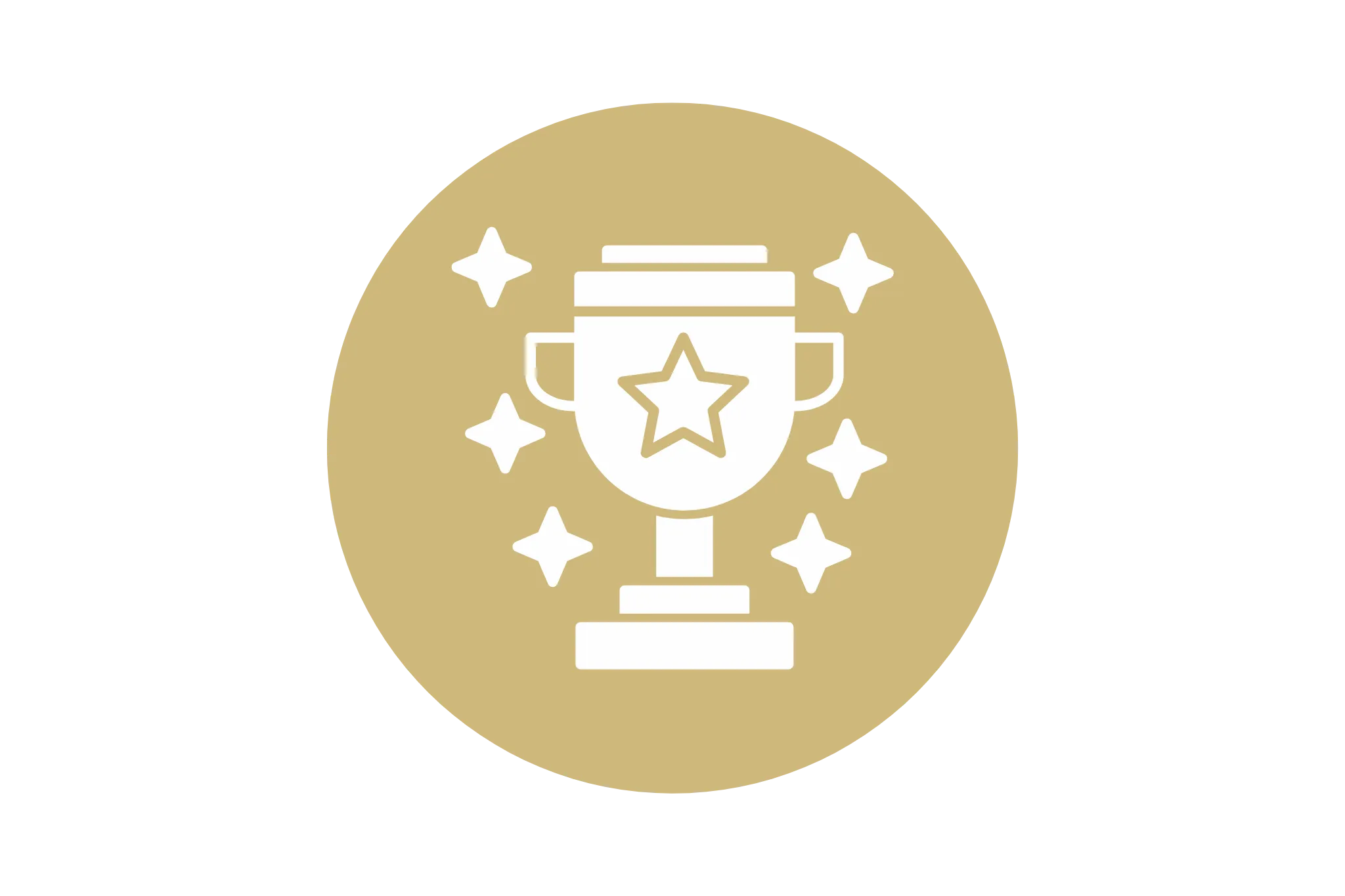 Trophy Icon with Gold Circle Outline