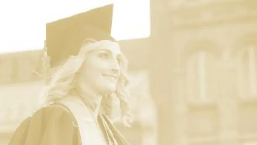 graduating student at the commencement ceremony